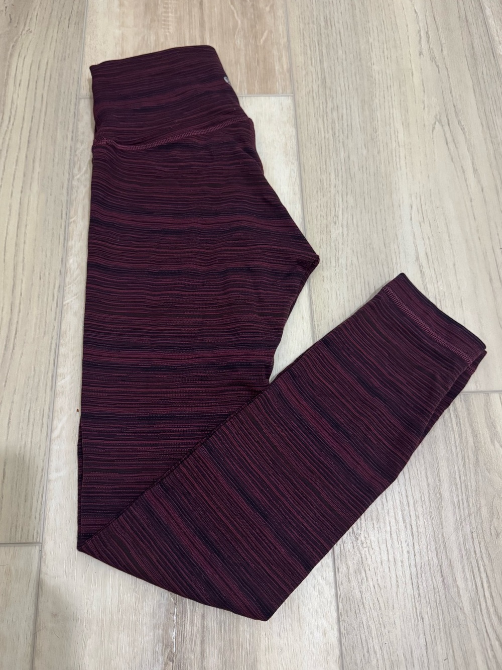 Lululemon Maroon striped leggings